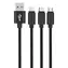Setty GSM043225 3v1 USB 2.0 (M) - USB-C/MicroUSB/Lighting (M) černá / datový kabel  / 1m