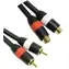 MicroConnect Stereo kabel 2x RCA (M) - 2x RCA (F) 2.5m černá