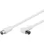MicroConnect koaxiální kabel M-F zahnutý 90° 75 Ohm 1.5m bílá 