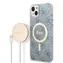 GUESS 4G MagSafe Kompatibilní Zadní Kryt + Bezdrátová Nabíječka pro Apple iPhone 14 Plus modrá