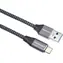 PremiumCord propojovací kabel USB-C (M) na USB-A (M) 2m šedá / USB-C 3.1 (M) / USB-A 3.0 (M) / 5 Gbps / opletený