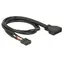 Delock kabel USB 2.0 pin header (F) - USB 3.0 pin header (M) 0.45m