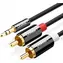 UGREEN Kabel 3.5mm Jack(M) na 2RCA (Cinch M) 1.5m černá
