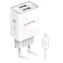 Aligator Chytrá síťová nabíječka 2.4A Lightning (CHA0045) bílá / 2xUSB / smart IC / Lightning kabel