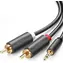 UGREEN AV102 Kabel 2x RCA (M) - jack 3.5 mm (M) 1.5m černá