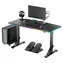 ULTRADESK Iron černá / Herní stůl / 132.5 x 60.5 x 71 - 81 cm / nastavitelná výška / LED osvětlení
