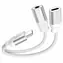 SWISSTEN TEXTILE Nabíjecí audio adaptér USB-C (M) - USB-C (F) - 3.5mm jack 0.12m bílá