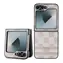 DKNY PU Leather Checkered Pattern and Stripe Zadní Kryt pro Samsung Galaxy Z Flip 6 růžová