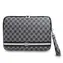DKNY PU Leather Checkered Pattern and Stripe Obal na Notebook 15/16" černá