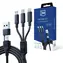 3mk Hyper Cable nabíjecí kabel 3in1 A/C to C/Micro/Lightning 1.5m černá
