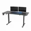 ULTRADESK LEVEL V2 modrá / Herní elektricky nastavitelný stůl / 140 x 68 x 72-117 cm / držák sluchátek&nápojů