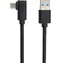 PremiumCord Kabel USB Typ C/M 90° ohnutý konektor – USB 3.0 A/M 3m černá