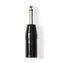 Nedis XLR adaptér černá / XLR 3pinová zástrčka / jack 6.35 mm / poniklovaný 