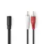 Nedis Stereo Audio kabel 2x RCA (M) - jack 3.5 mm (F) 0.20 m černá 
