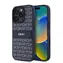 DKNY PU Leather Repeat Pattern Tonal Stripe Zadní Kryt pro iPhone 16 Pro Blue
