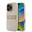 DKNY PU Leather Repeat Pattern Tonal Stripe Zadní Kryt pro iPhone 16 Pro Pink