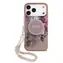 Guess IML Flowers Strap MagSafe Zadní Kryt pro iPhone 17 Pro Max Pink