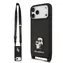 Karl Lagerfeld Saffiano Crossbody Popruh Metal Karl and Choupette Zadní Kryt pro iPhone 17 Pro Black
