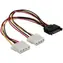 Power Adapter SATA 15-pin samec na 2x Molex 4-pin samice, 20cm