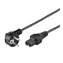 PremiumCord Kabel síťový 230V k počítači 2m  IEC 320 C15 konektor s drážkou