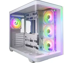 Fortron FSP M580-WA bílá / Skříň / Midi Tower / ATX bez zdroje / 4x ARGB / průhledná bočnice