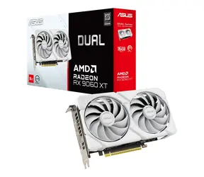 ASUS Dual Radeon RX 9060 XT bílá / Grafická karta / 3230 MHz / 16GB GDDR6 / 1x HDMI + 2x DP / 550W