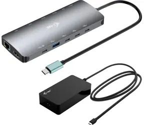 i-tec USB-C Metal Nano 3x Display Dock + nabíječka 140W / Dokovací stanice / 2x HDMI / 1x USB-C video / PD 140W / LAN