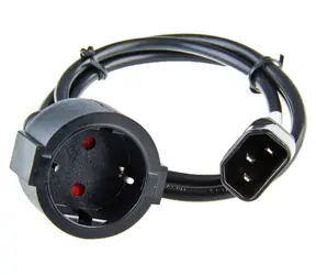 AVACOM kabel IEC320 C14 na Schuko CEE7 černý / Napájecí kabel / 3×0,75 mm2 / 1 m
