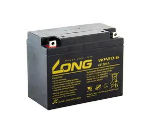 Long WP20-6 / Olověný akumulátor / 6V / 20Ah / AGM / F3