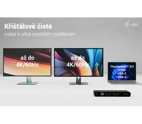 i-tec Universal Dual 4K CADUA4KDOCKPDB100 / Dokovací stanice + nabíječka 100W / 2x HDMI / 2x DisplayPort / 4K 60Hz