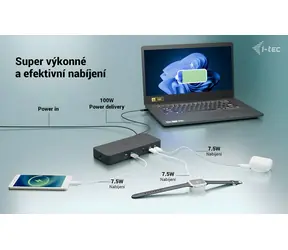 i-tec USB-C Intelligent Triple Display / Dokovací stanice / 2x DisplayPort / HDMI / 2x USB-C / 4x USB-A / LAN 2,5 Gbps