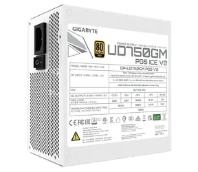 GIGABYTE UD750GM PG5 V2 ICE bílá / Zdroj / 750W / ATX 3.1 / 80PLUS Gold / modulární / 120mm ventilátor