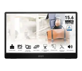 15.6" MSI PRO MP161DE E2 černá / Monitor / 1920x1080 / IPS / 60 Hz / přenosný