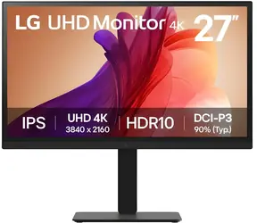 27" LG 27BA45U-B černá / Monitor / IPS / 3840 x 2160 / 100 Hz / 300 cd/m2 / HDMI & DP