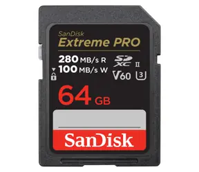 SanDisk SDXC Extreme Pro 64 GB / Paměťová karta / UHS-II / U3 / V60 / 280 MB/s