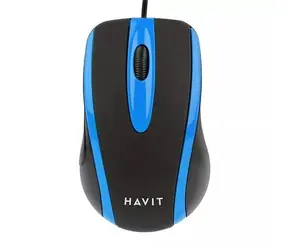 Havit HV-MS753 černá, modrá / Optická myš / 1000 DPI / 3 tlačítka / USB / 1.35 m