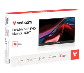 15,6" Verbatim PM-15 černá / Přenosný monitor / Full HD 1920×1080 / IPS / USB-C / Mini HDMI