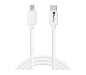 Sandberg USB-C na Micro-USB bílá / Nabíjecí kabel / 1 m
