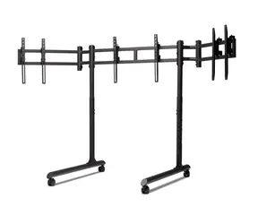 Next Level Racing Round Tube Triple Monitor Stand / Samostatný stojan pro 3 monitory / až 3× 43" / VESA 75×75–400×800 mm
