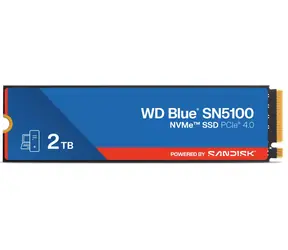 WD Blue SN5100 2TB / M.2 SSD / NVMe PCIe 4.0 x4 / TLC / čtení: 7100 MB/s / zápis: 6700 MB/s / 5y