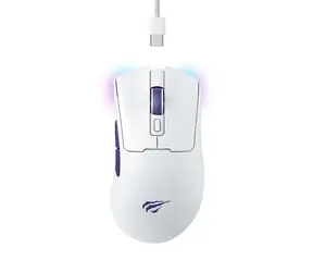 Havit MS966WB bílá / Herní myš / bezdrátová / optická / 7 tlačítek / USB-C