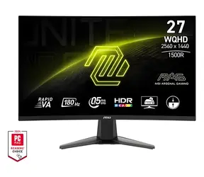 27" MSI MAG 27CQ6F černá / WQHD / Rapid VA / 16:9 / 180Hz / 0,5ms / 300cd/m2 / 2x HDMI + DP / VESA