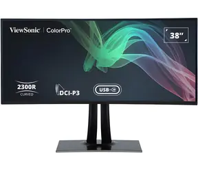 38" ViewSonic VP3881A černá / Monitor / IPS / prohnutý / WQHD+ 3840x1600 / 21:9 / 60Hz / 2x HDMI / DP / USB-C / Repro