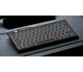 Keysonic KSK-5010ELC černá / Mini klávesnice / DE QWERTZ / USB / bílé podsvícení / zdvih 2 mm