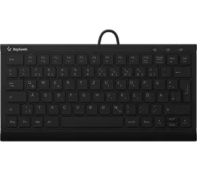Keysonic KSK-5011ELC černá / Mini klávesnice / DE QWERTZ / USB / bílé podsvícení / zdvih 1,5 mm