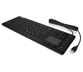 Keysonic KSK-6231 INEL DE černá / Průmyslová klávesnice / Touchpad / IP68 / Podsvícení / USB