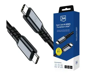 3mk Hyper kabel N-SERIES Thunderbolt 4 2m černá / Datový kabel / 40 Gb/s / 240 W / 8K 60Hz / PD 3.1