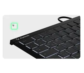 Keysonic KSK-5211ELU DE černá / Mini klávesnice / Touchpad / USB / podsvícení