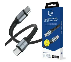 3mk Hyper kabel N-SERIES USB-C na USB-C 3m 48V/5A 240W černá / Datový kabel / PD 3.0 / QC 3.0