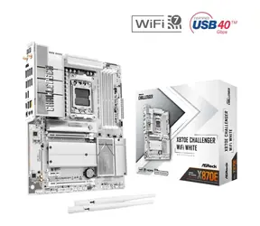 ASRock X870E Challenger WiFi bílá / Základní deska / AMD X870E / DDR5 / SATA III RAID / USB4 / 5G LAN / Wi-Fi 7 / sc.AM5